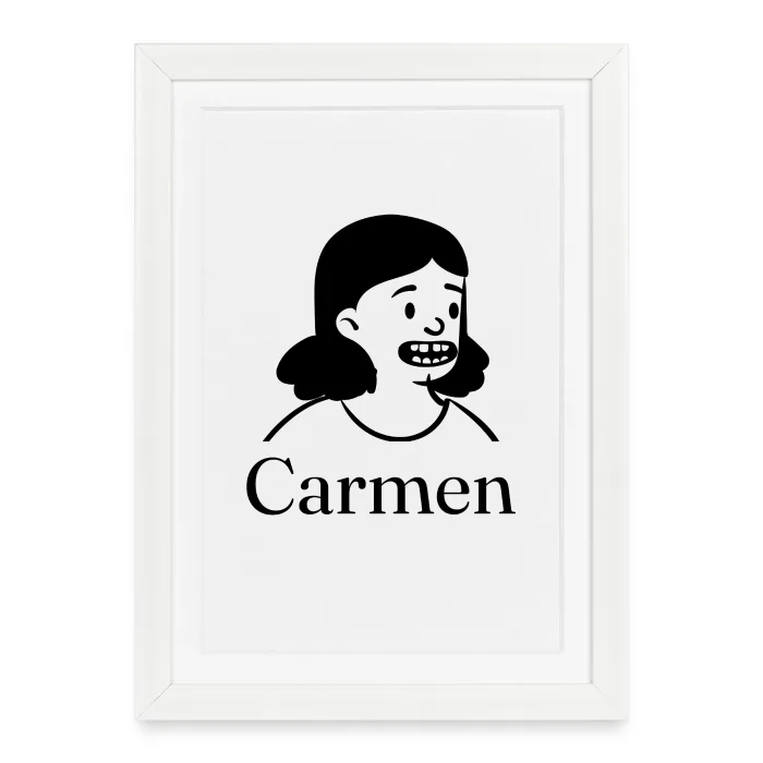 Affiche encadrée personnalisée au prénom Carmen