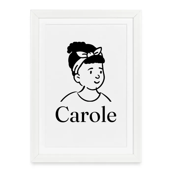 Affiche encadrée personnalisée au prénom Carole