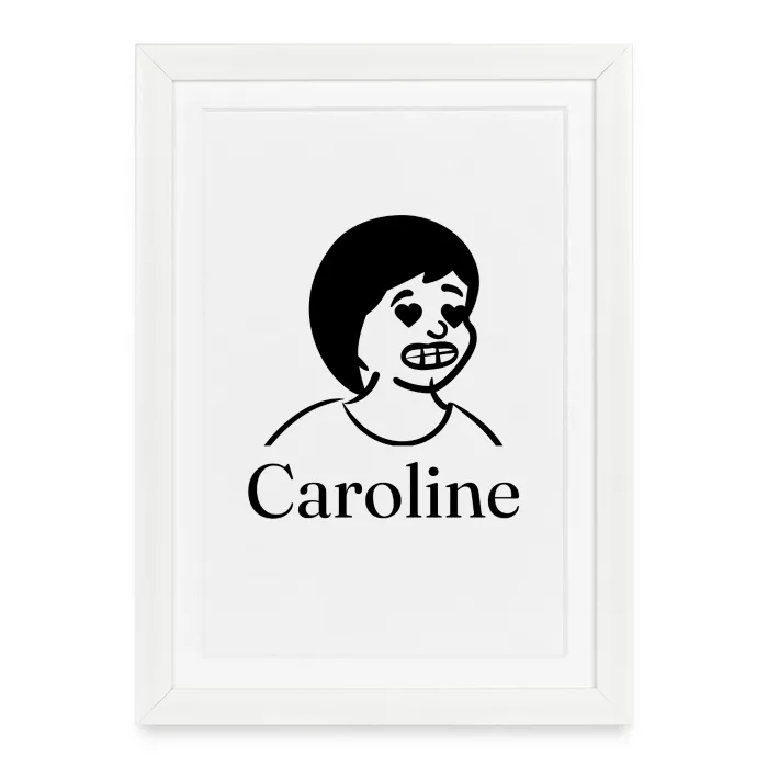 Affiche encadrée personnalisée au prénom Caroline