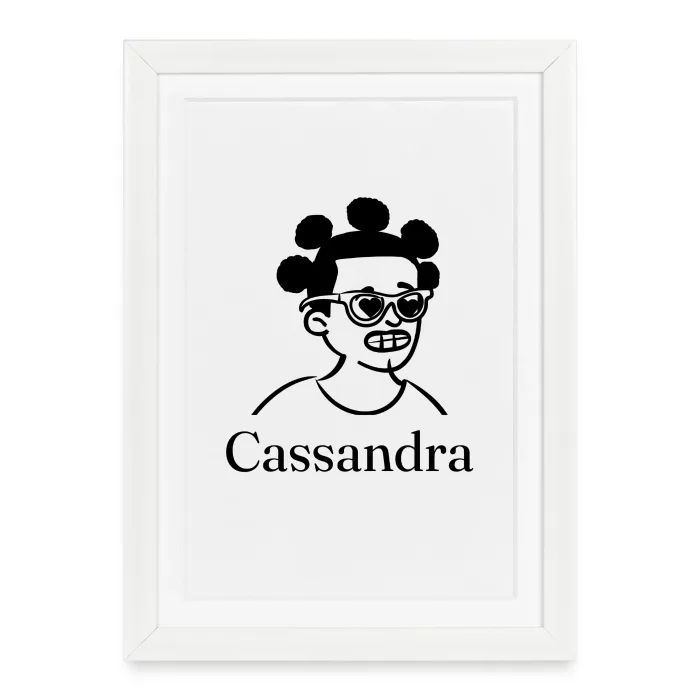 Affiche encadrée personnalisée au prénom Cassandra