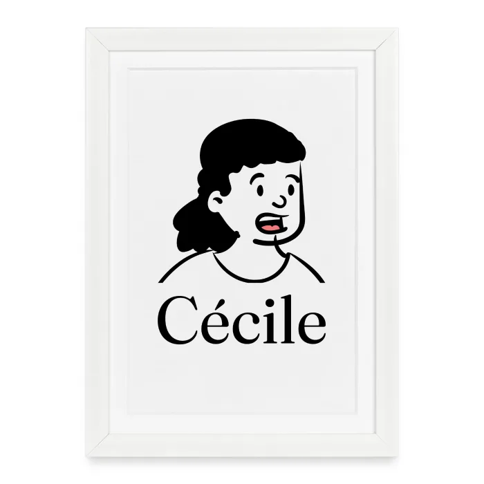 Affiche encadrée personnalisée au prénom Cécile