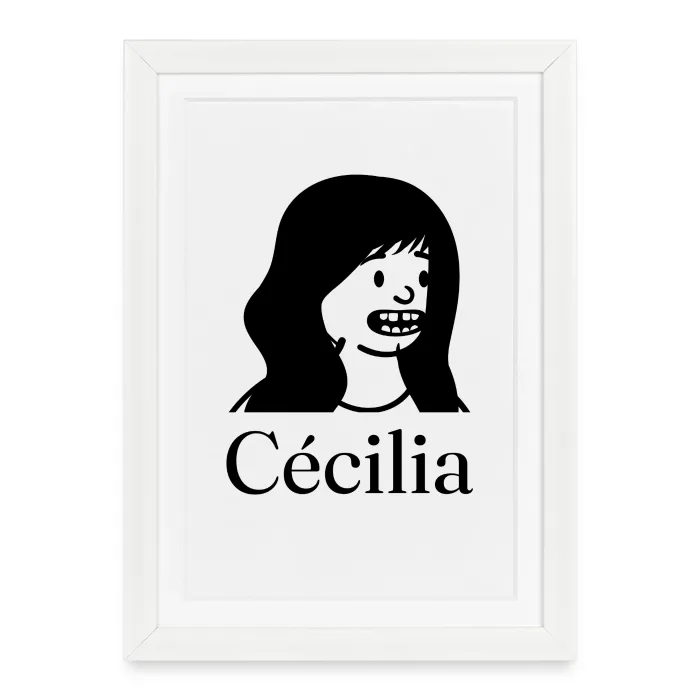 Affiche encadrée personnalisée au prénom Cécilia