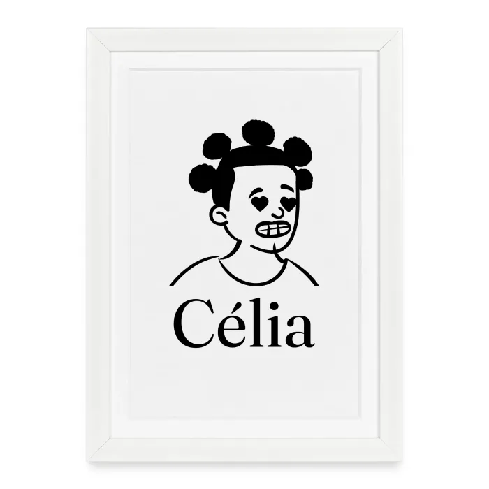 Affiche encadrée personnalisée au prénom Célia