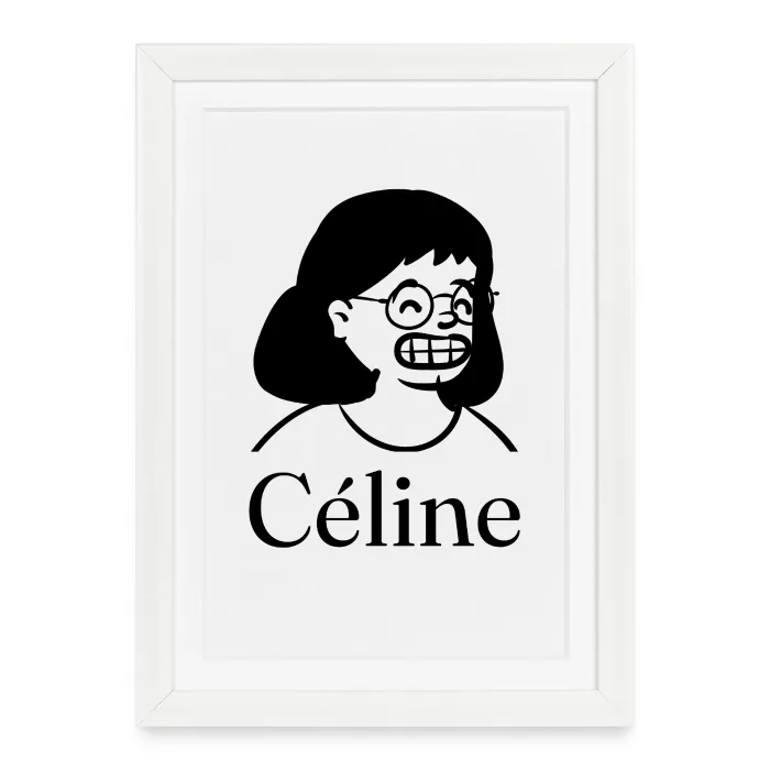 Affiche encadrée personnalisée au prénom Céline