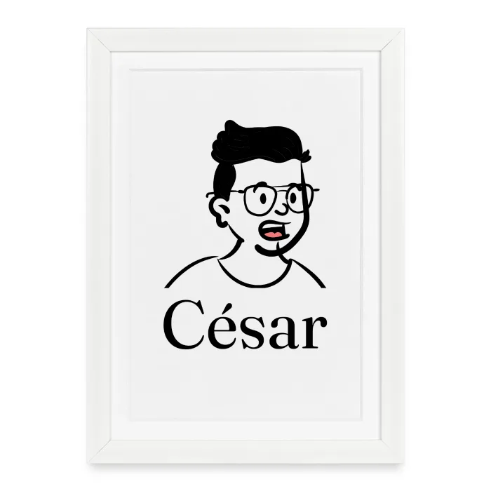 Affiche encadrée personnalisée au prénom César