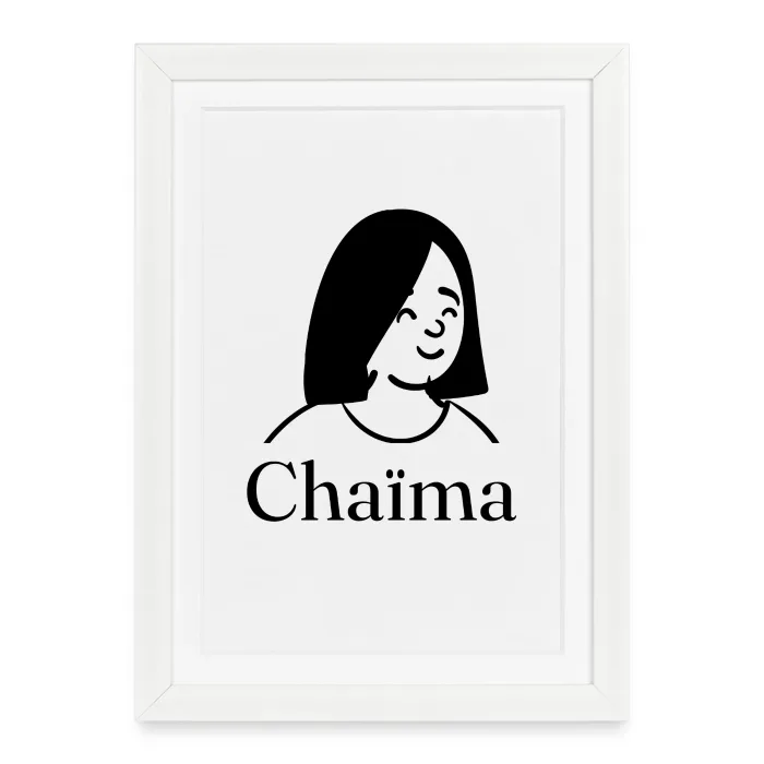 Affiche encadrée personnalisée au prénom Chaïma