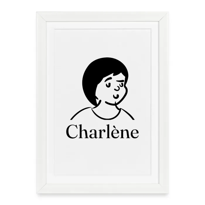Affiche encadrée personnalisée au prénom Charlène