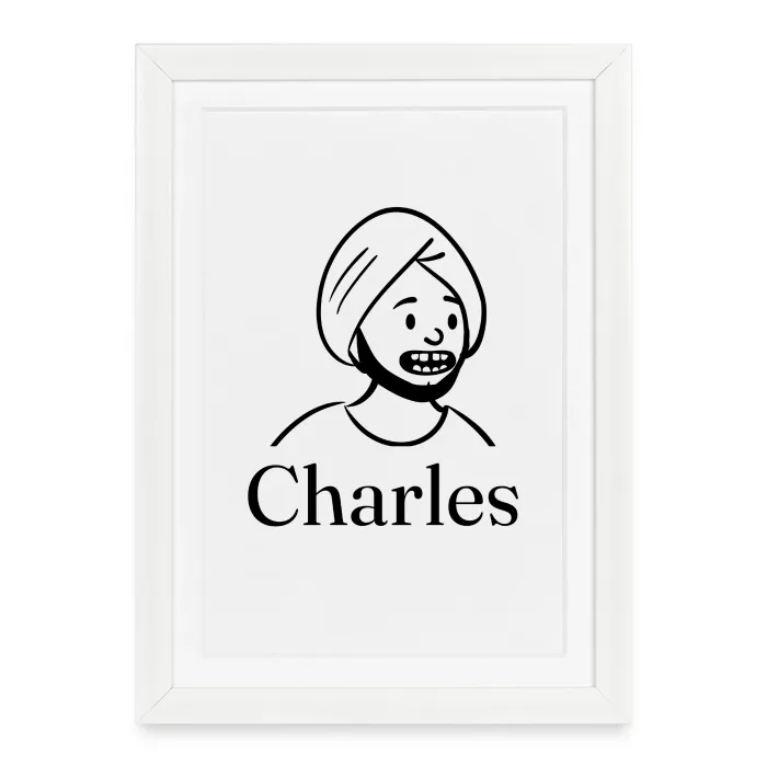 Affiche encadrée personnalisée au prénom Charles