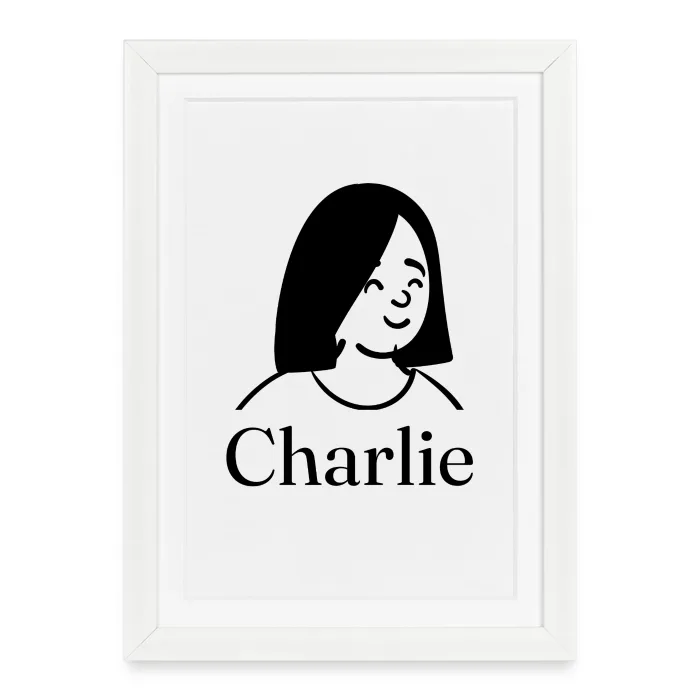 Affiche encadrée personnalisée au prénom Charlie