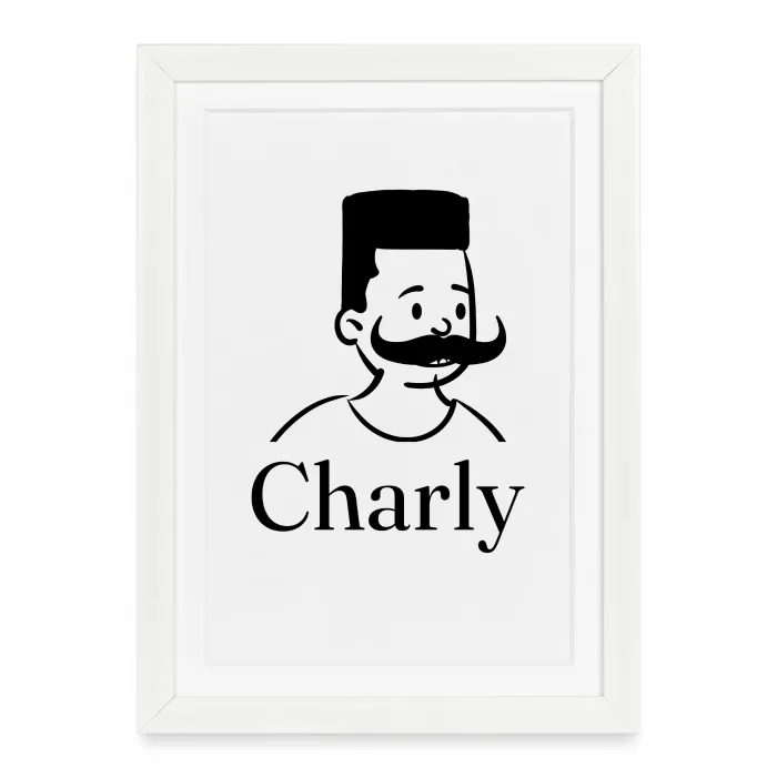 Affiche encadrée personnalisée au prénom Charly