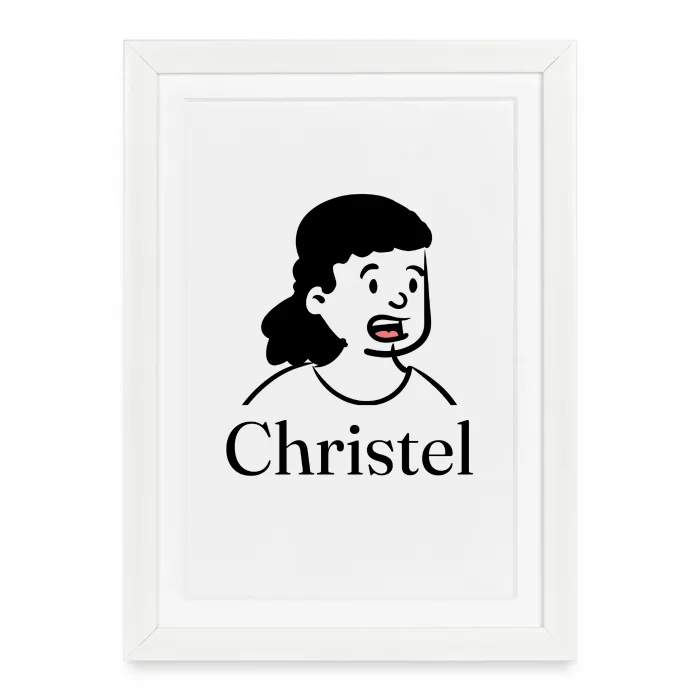Affiche encadrée personnalisée au prénom Christel