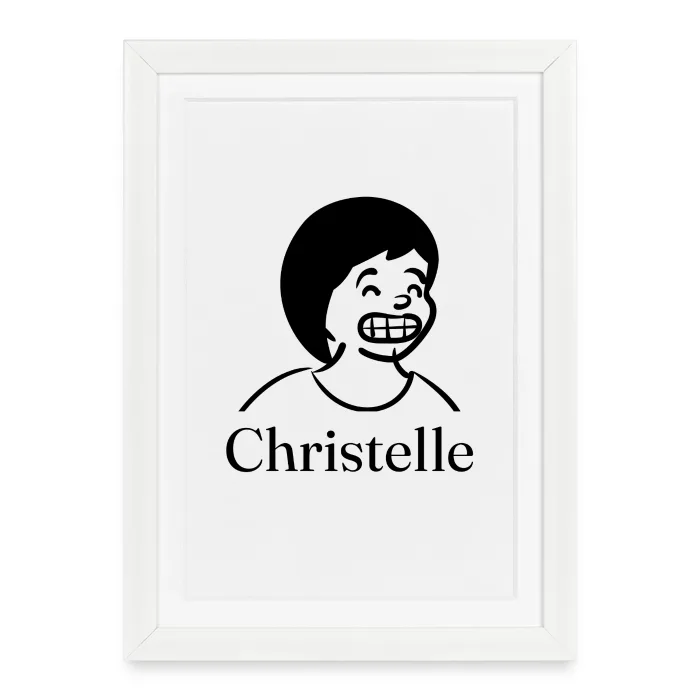 Affiche encadrée personnalisée au prénom Christelle
