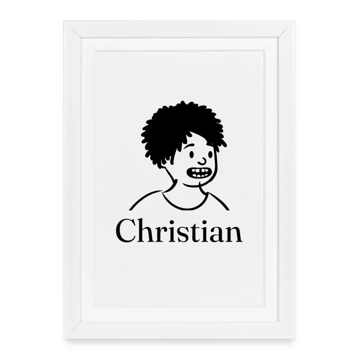 Affiche encadrée personnalisée au prénom Christian