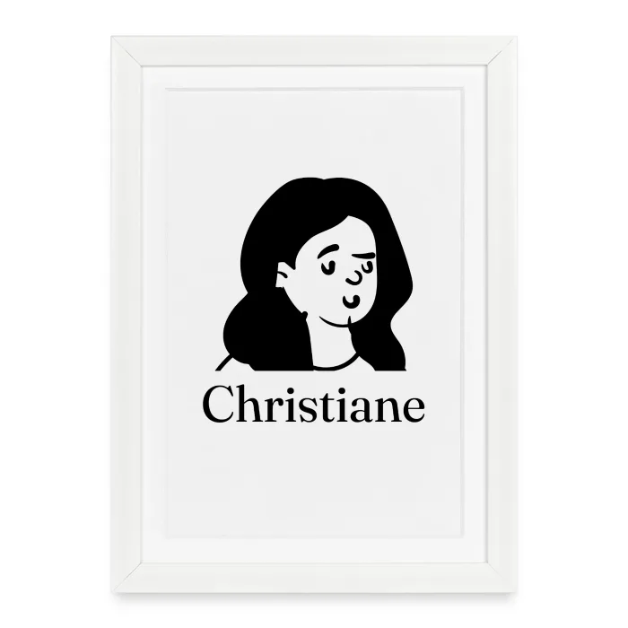 Affiche encadrée personnalisée au prénom Christiane