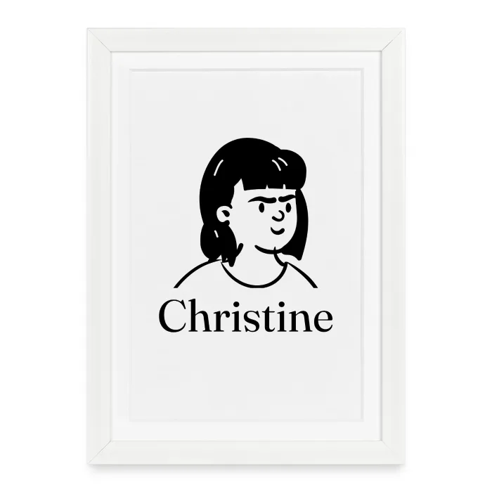 Affiche encadrée personnalisée au prénom Christine