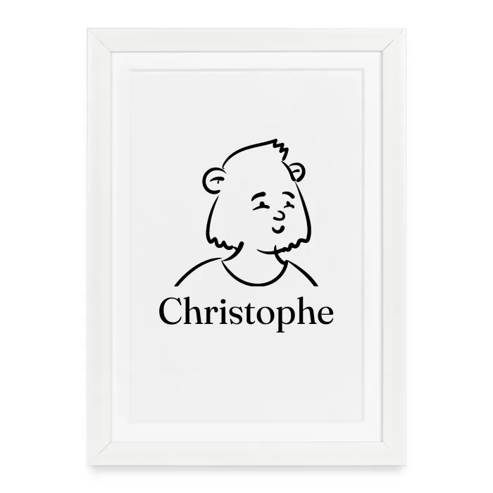 Affiche encadrée personnalisée au prénom Christophe