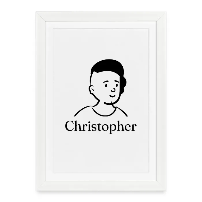 Affiche encadrée personnalisée au prénom Christopher