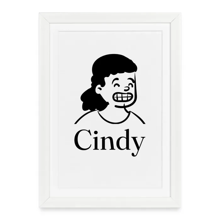 Affiche encadrée personnalisée au prénom Cindy