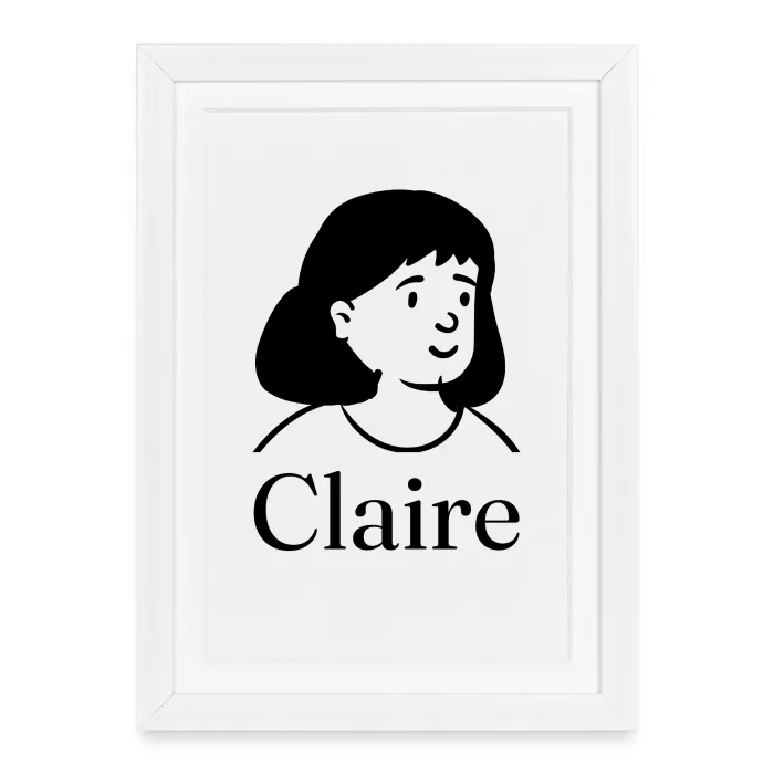 Affiche encadrée personnalisée au prénom Claire