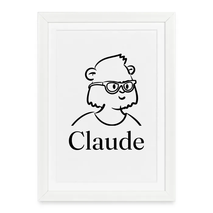 Affiche encadrée personnalisée au prénom Claude