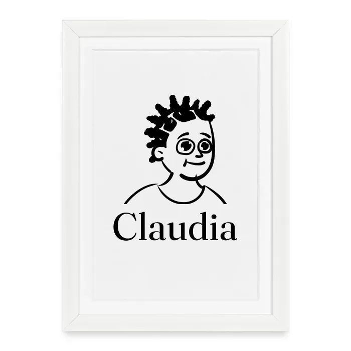 Affiche encadrée personnalisée au prénom Claudia