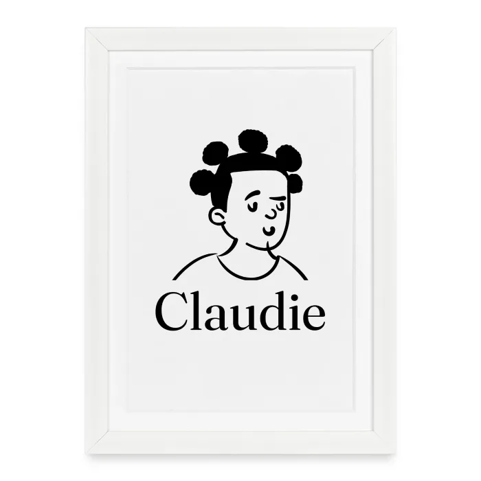 Affiche encadrée personnalisée au prénom Claudie