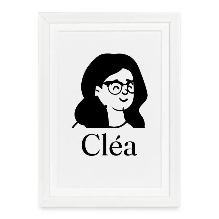 Affiche encadrée personnalisée au prénom Cléa
