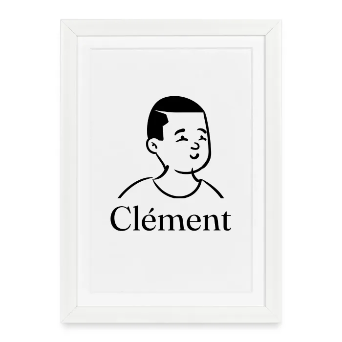 Affiche encadrée personnalisée au prénom Clément