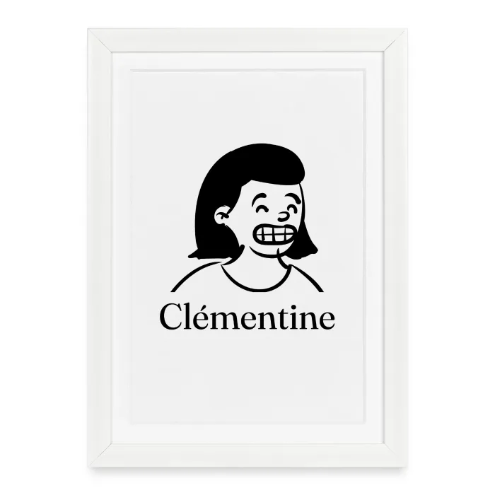 Affiche encadrée personnalisée au prénom Clémentine