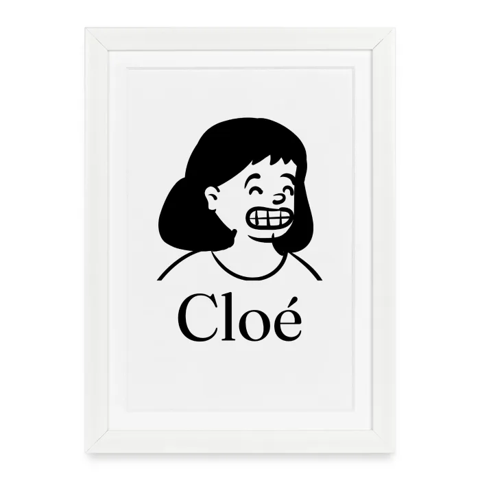 Affiche encadrée personnalisée au prénom Cloé