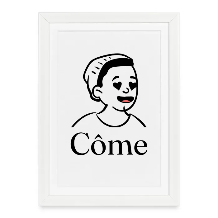 Affiche encadrée personnalisée au prénom Côme