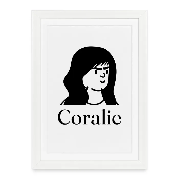 Affiche encadrée personnalisée au prénom Coralie