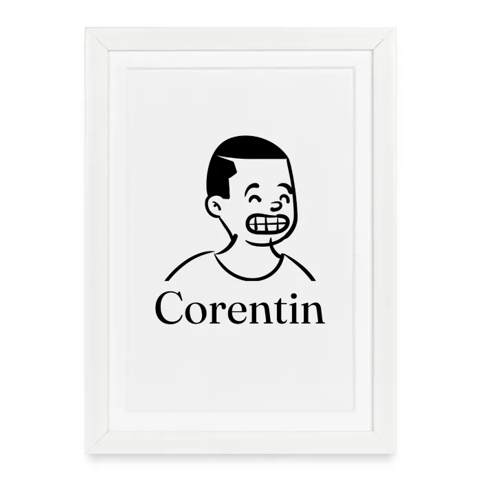 Affiche encadrée personnalisée au prénom Corentin