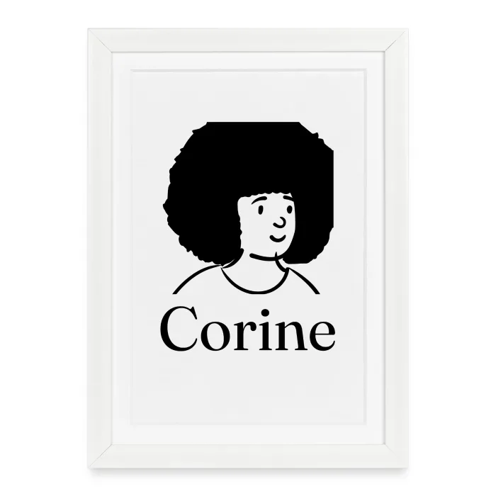 Affiche encadrée personnalisée au prénom Corine