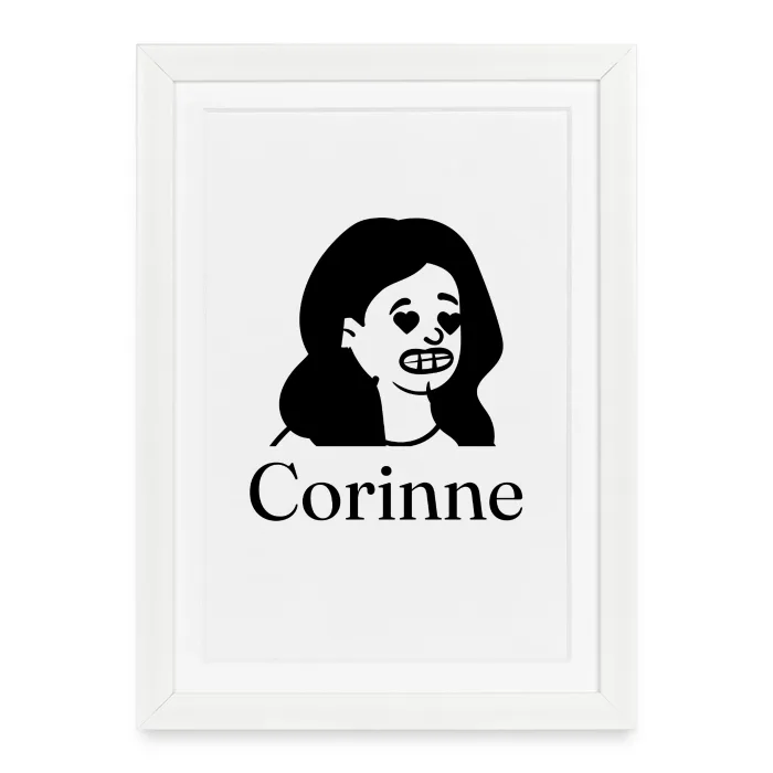 Affiche encadrée personnalisée au prénom Corinne