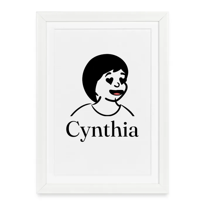 Affiche encadrée personnalisée au prénom Cynthia