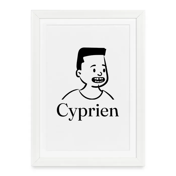 Affiche encadrée personnalisée au prénom Cyprien