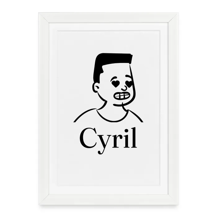 Affiche encadrée personnalisée au prénom Cyril