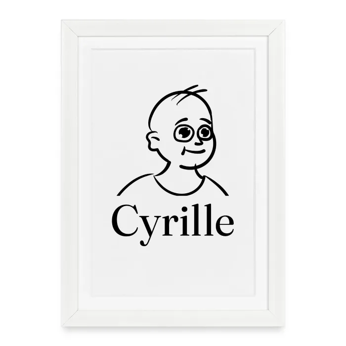 Affiche encadrée personnalisée au prénom Cyrille
