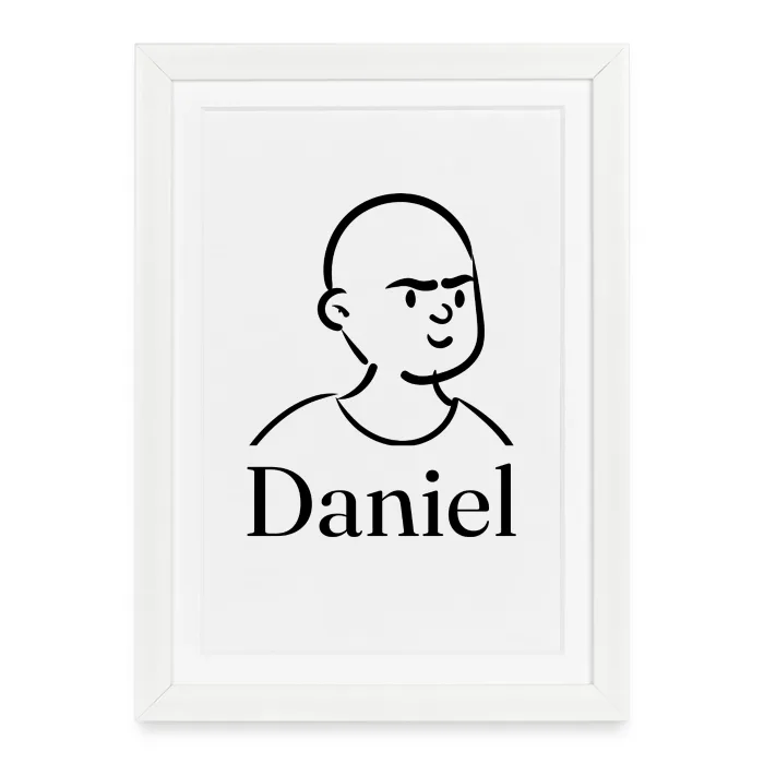 Affiche encadrée personnalisée au prénom Daniel