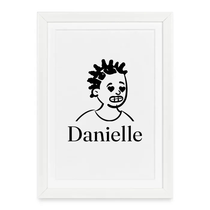 Affiche encadrée personnalisée au prénom Danielle