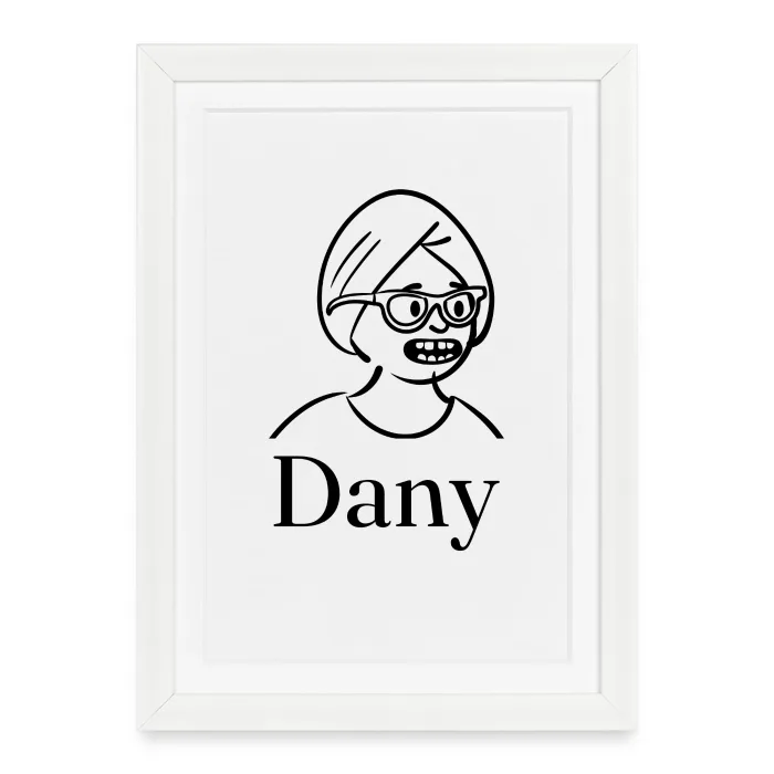 Affiche encadrée personnalisée au prénom Dany