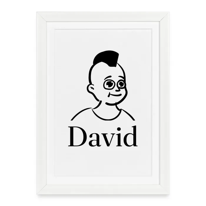 Affiche encadrée personnalisée au prénom David