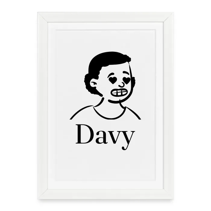 Affiche encadrée personnalisée au prénom Davy