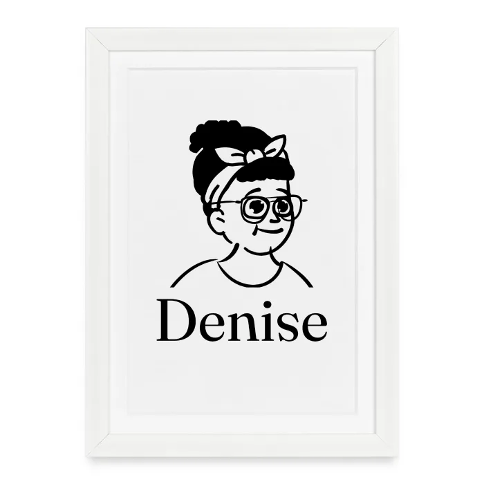 Affiche encadrée personnalisée au prénom Denise