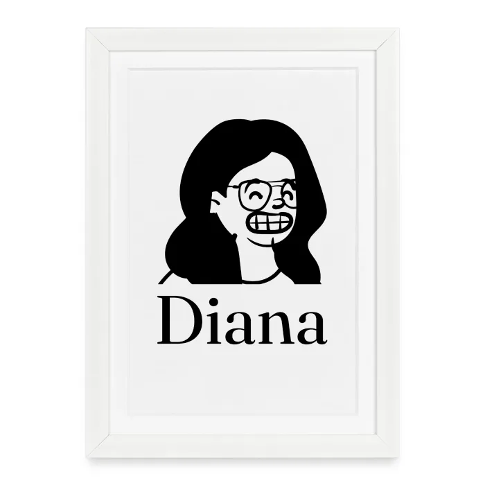 Affiche encadrée personnalisée au prénom Diana