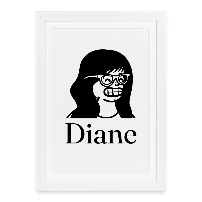 Affiche encadrée personnalisée au prénom Diane