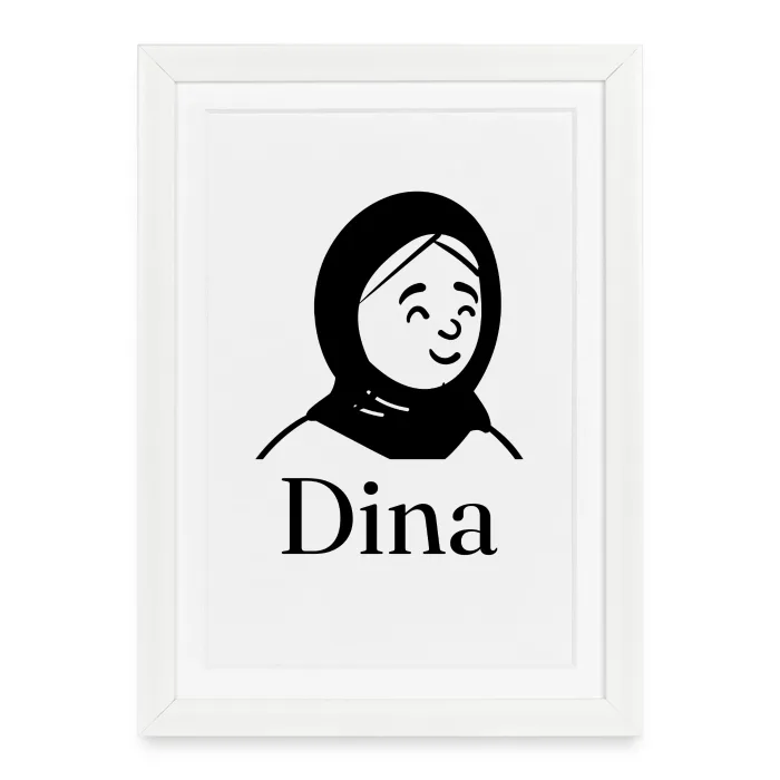 Affiche encadrée personnalisée au prénom Dina