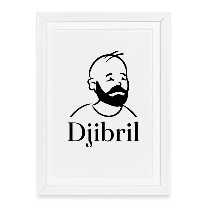 Affiche encadrée personnalisée au prénom Djibril