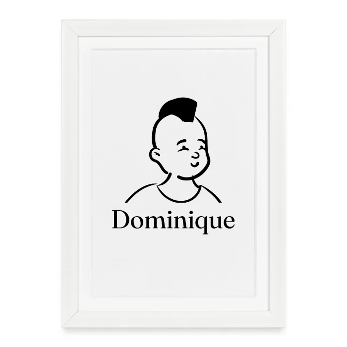 Affiche encadrée personnalisée au prénom Dominique